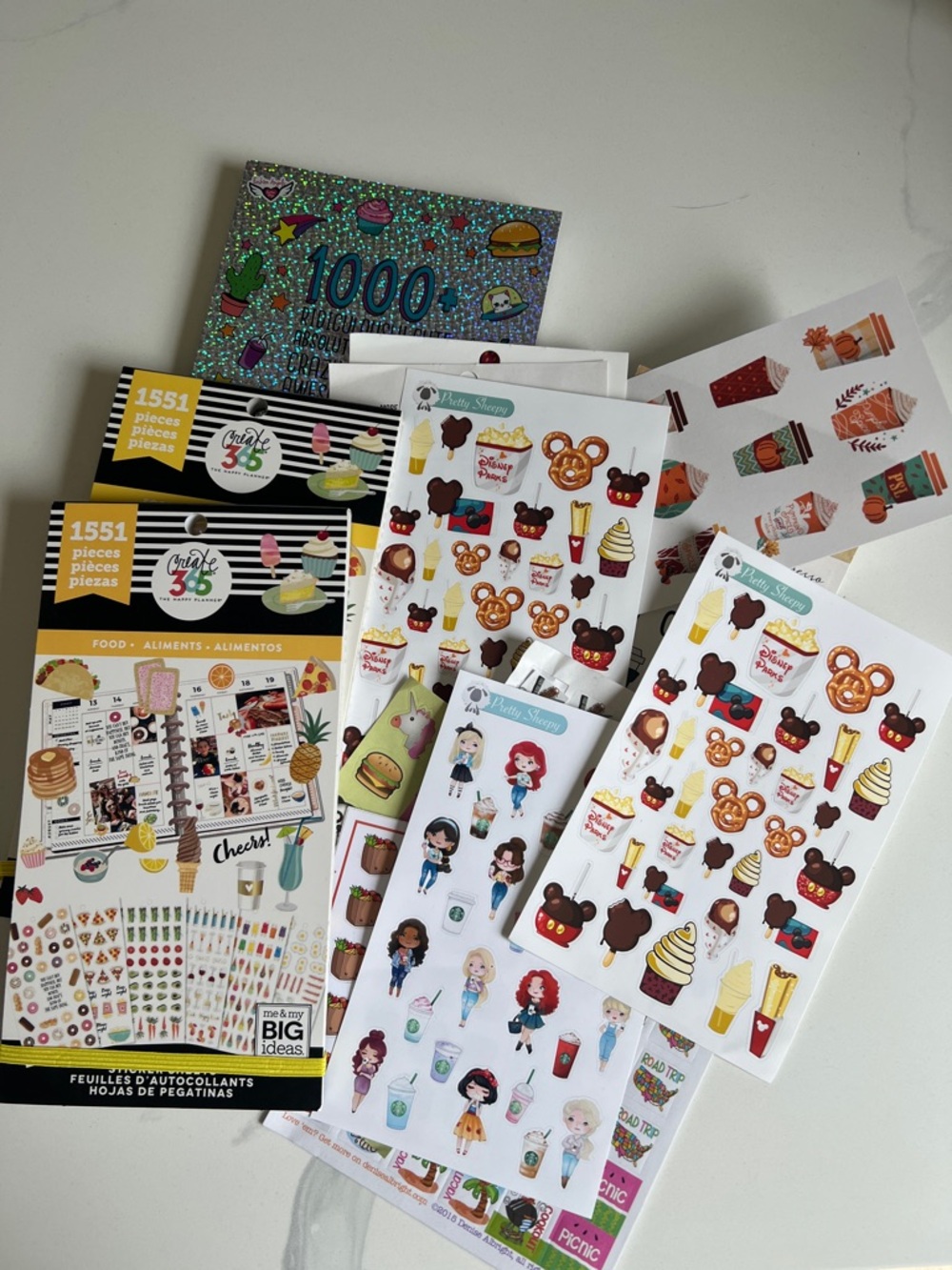 Happy Planner and Assorted Cute Food & Coffee Sticker Sets